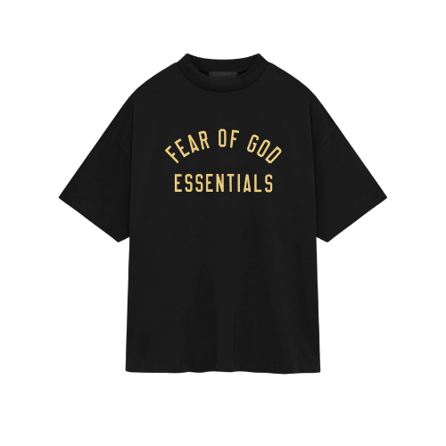 Fear of God Essentials FW24 Black Yellow T-shirt