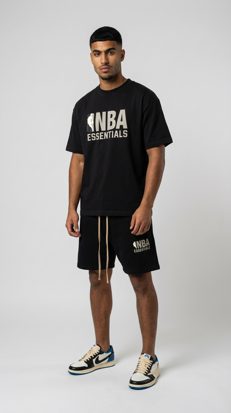 Fear of God Essentials NBA Black Grey Summer Set