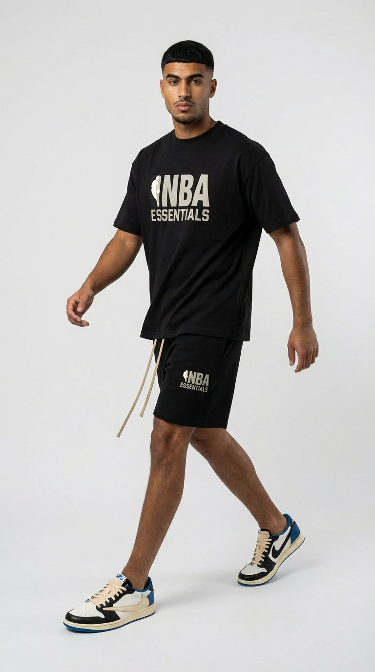 Fear of God Essentials NBA Black Grey Summer Set