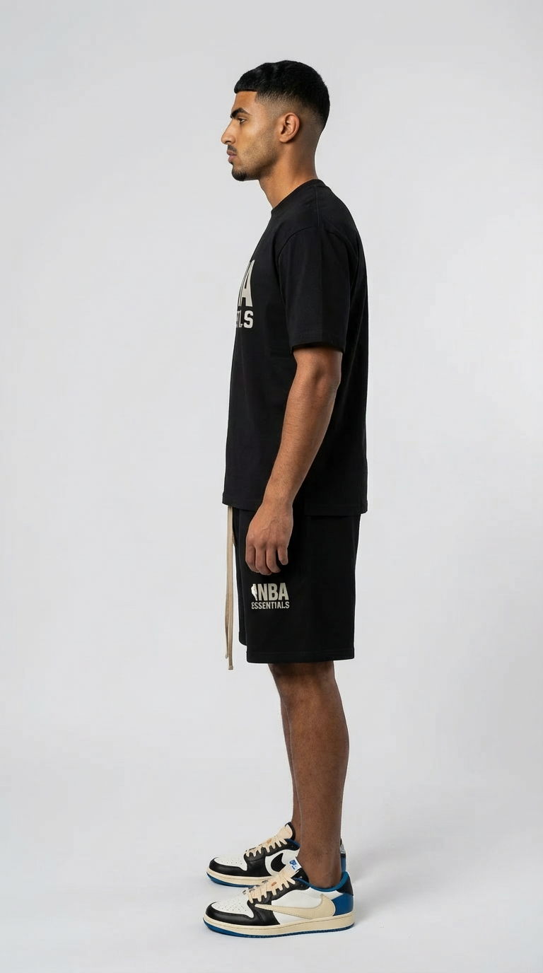 Fear of God Essentials NBA Black Grey Summer Set